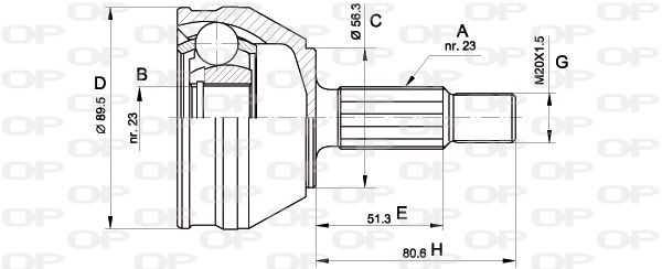 OPEN PARTS Шарнирный комплект, приводной вал CVJ5081.10